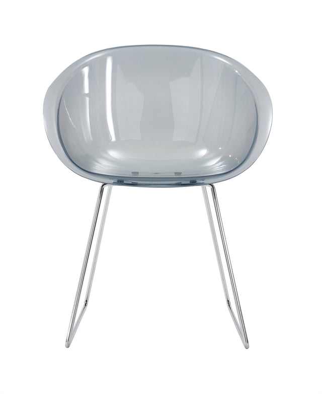 Transparent Semicircle Side Chair, Dinning Chair, 2 pc per set