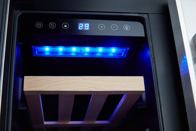 SOTOLA 24'' Wine Cooler Refrigerator - Dual Zone Built-in or Freestanding Fridge with Stainless Steel Tempered Glass Door and Temperature Memory Function