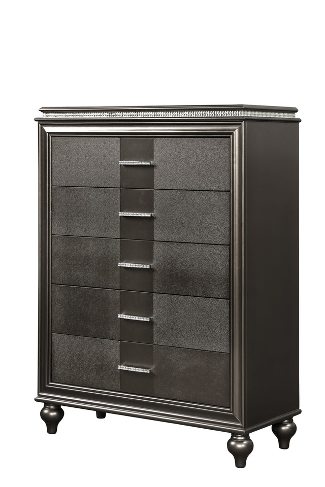 Galaxy Home Modern Ginger 5 Drawer Chest made with Wood in Copper