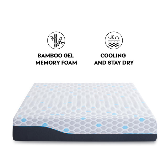 10 Inch Twin Size Memory Foam Mattress, Mattress in A Box, Gel Memory Foam Infused Bamboo Charcoal, CertiPUR-US Certified,Made in USA