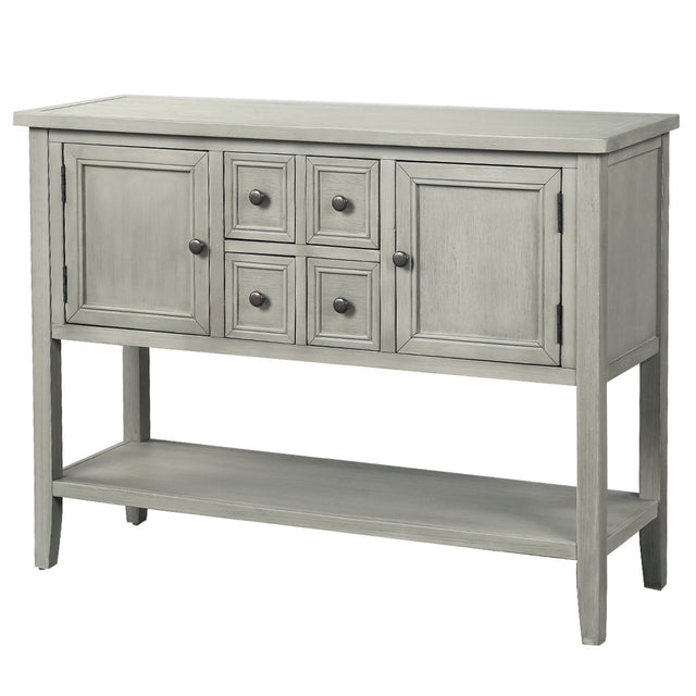 TREXM Cambridge Series Buffet Sideboard Console Table with Bottom Shelf (Antique Gray)