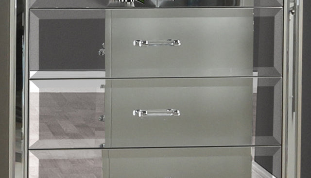 Harmony Mirror Front Chest Made With Wood in Silver Color