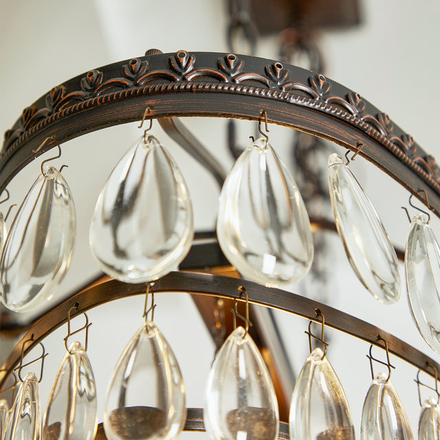 4-Light Oil Rubbed Bronze Chandelier with Crystal Accent