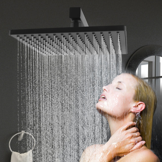 10 Inch Rain Shower Head System Shower Combo Set Bathroom Wall Mount Mixer Shower Faucet Rough-In Valve and Shower Arm Included