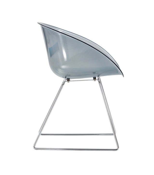 Transparent Semicircle Side Chair, Dinning Chair, 2 pc per set