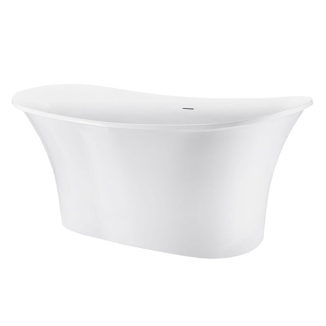 67" 100% Acrylic Freestanding Bathtub,Contemporary Soaking Tub,white Bathtub