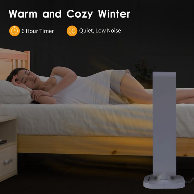 Simple Deluxe Electric Space Heater, 1500W Whole Room Tower Space Heater with Remote 4 Heat Modes Setting, Overheating Protection, for Bedroom, Office, and Indoor Use, White,32"