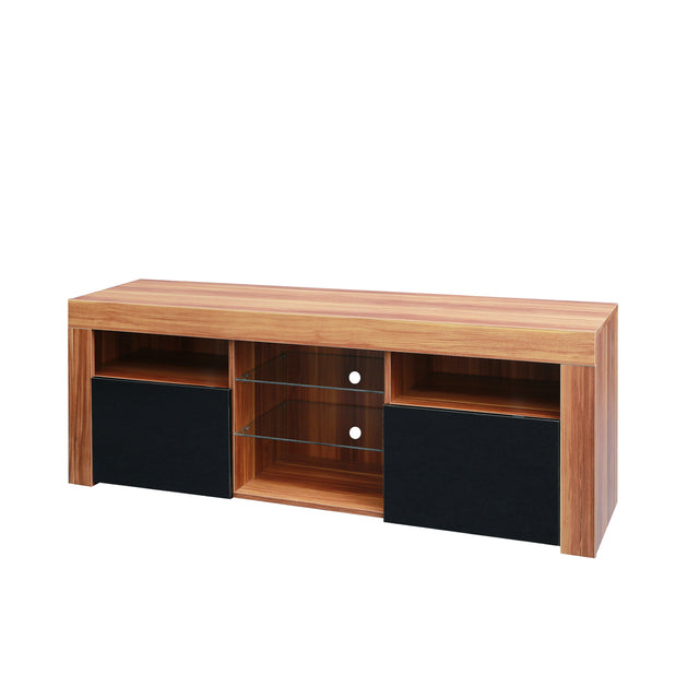 145 Modern 57" TV Stand Matte Body High Gloss Fronts with 16 Color LEDs