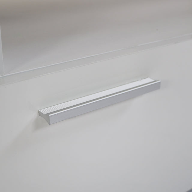 White morden TV Stand with LED Lights,high glossy front TV Cabinet,can be assembled in Lounge Room, Living Room or Bedroom,color:WHITE