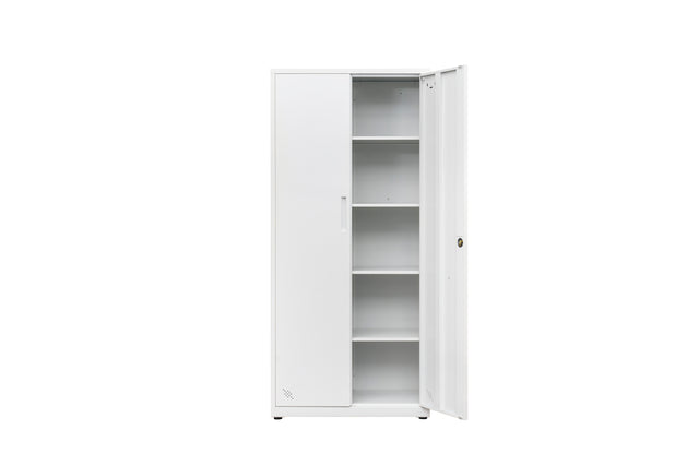 High Storage Cabinet with 2 Doors and 4 Partitions to Separate 5 Storage Spaces, Home/ Office Design