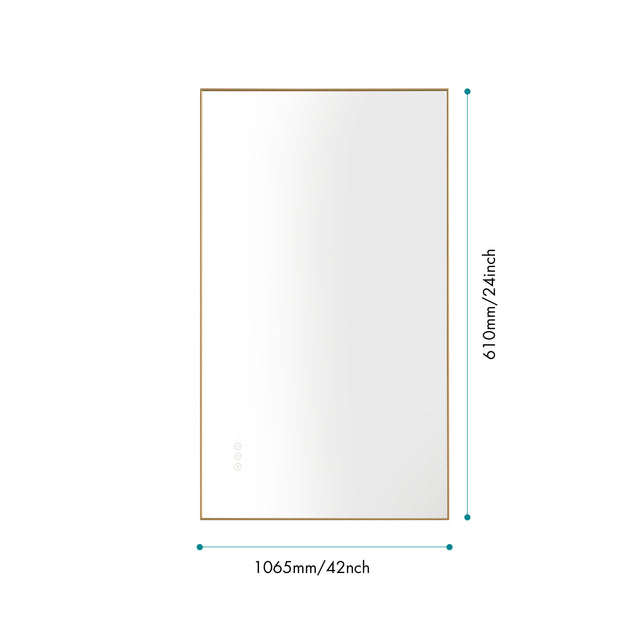 Super Bright Led Bathroom Mirror with Lights, Metal Frame Mirror Wall Mounted Lighted Vanity Mirrors for Wall, Anti Fog Dimmable Led Mirror for Makeup, Horizontal/Verti