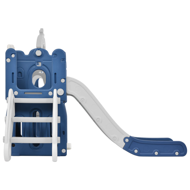 Toddler Slide and Swing Set 5 in 1, Kids Playground Climber Slide Playset with Basketball Hoop Freestanding Combination for Babies Indoor & Outdoor