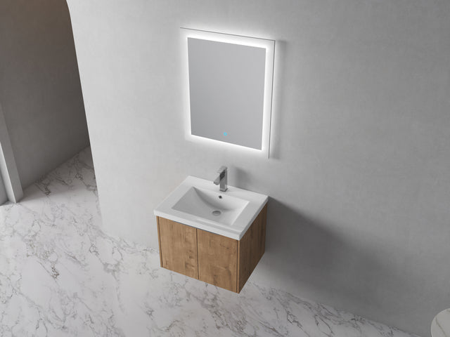 Bathroom Cabinet With Sink,Soft Close Doors,Float Mounting Design,24 Inch For Small Bathroom,24x18-00624 IMO(KD-Packing)