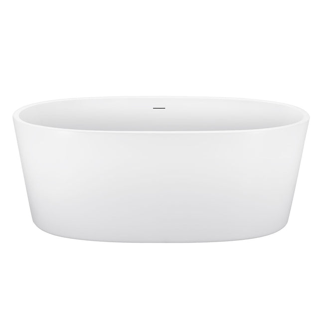 59" 100% Acrylic Freestanding Bathtub,Contemporary Soaking Tub,white Bathtub