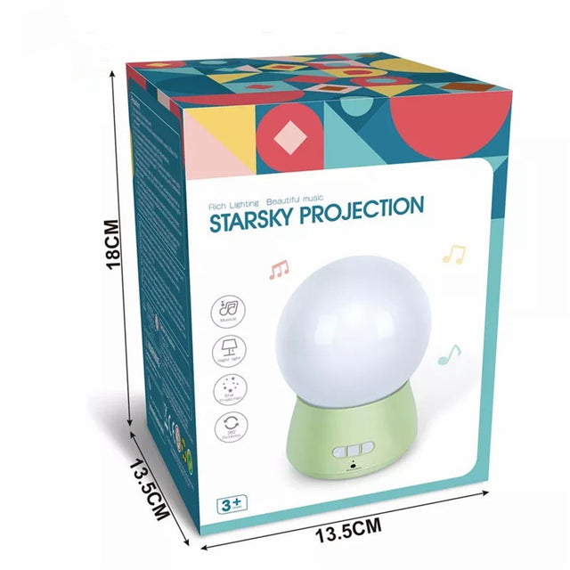 Cmgb LED Night Light, 360 Degree Rotating Baby Music Projector Night Light, Kids Sleep Light Green