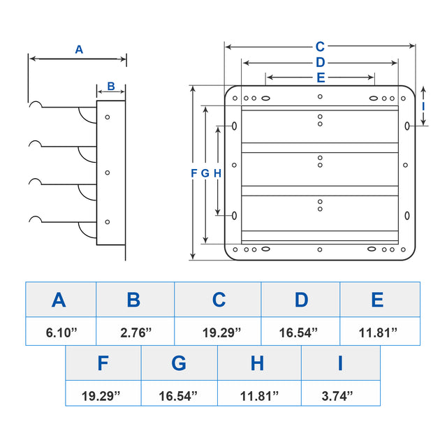 iPower 16-Inch Square Aluminum Automatic Gravity Shutter Louver Vent, Silver