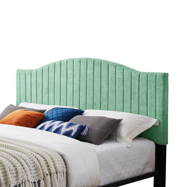 B111 King bed Beautiful line stripe cushion headboard Strong iron frame with high temperature paint