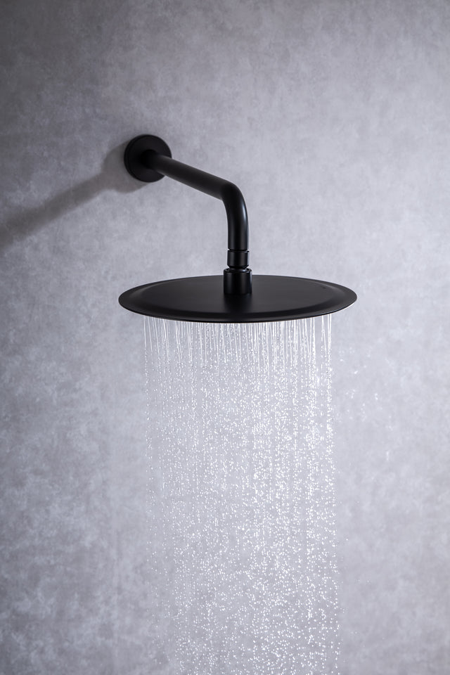 Shower Faucet Set, Wall Mount Round hower System Mixer Set, 10 Inch Rain Shower Head , Solid Brass, Rough-in Valve Included