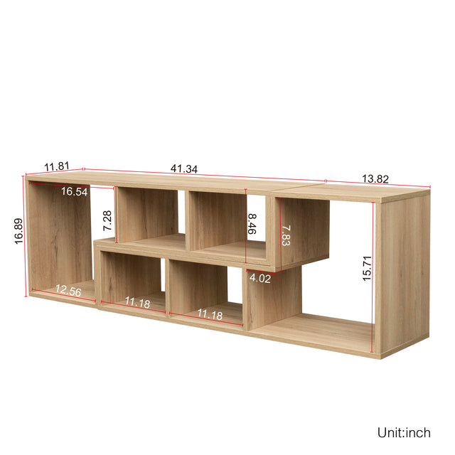 Double L-Shaped Oak Stand,Display Shelf ,Bookcase for Home Furniture,Rustic oak