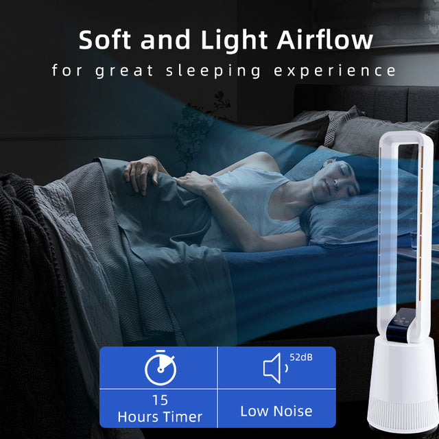 Simple Deluxe 38 inch Tower Fan, 3 Speeds & 15 Hours Timer, 45 ° Oscillating Bladeless Fan, with Remote Control, Air Circulator Fan for Room, White