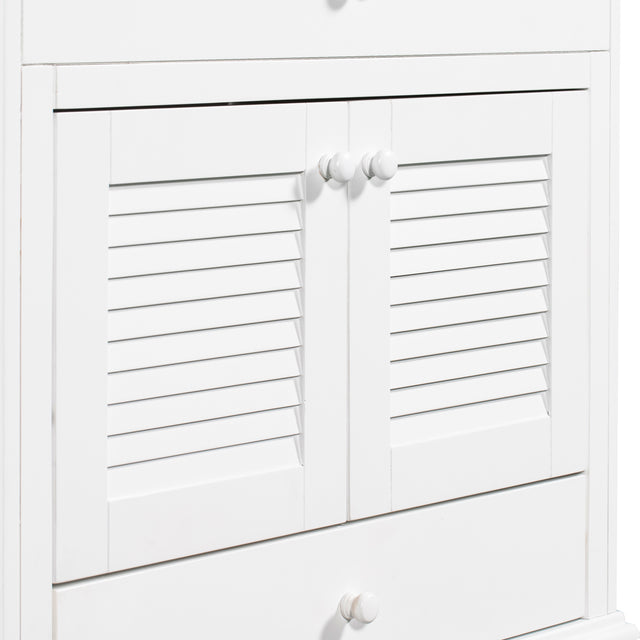 30" Bathroom Vanity Base without Sink, Bathroom Cabinet with Two Doors and One Drawer, White