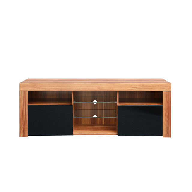 145 Modern 57" TV Stand Matte Body High Gloss Fronts with 16 Color LEDs
