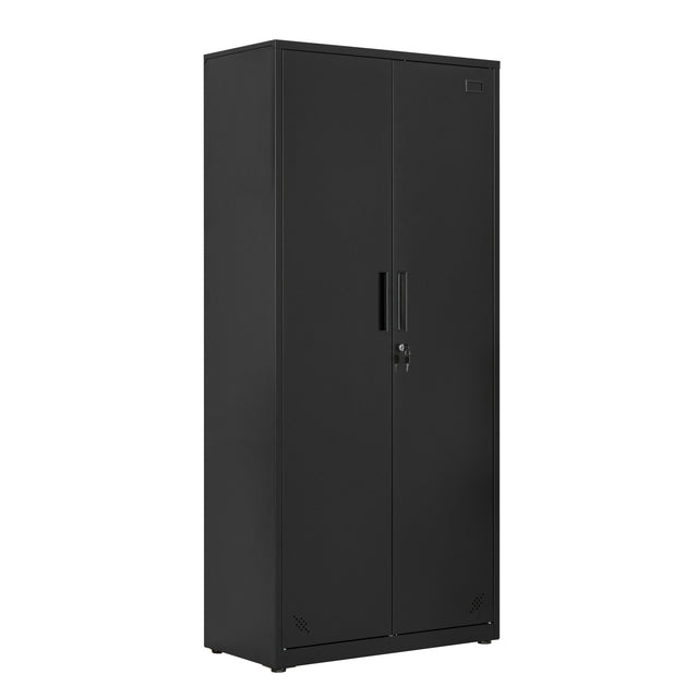 High Storage Cabinet with 2 Doors and 4 Partitions to Separate 5 Storage Spaces, Home/ Office Design