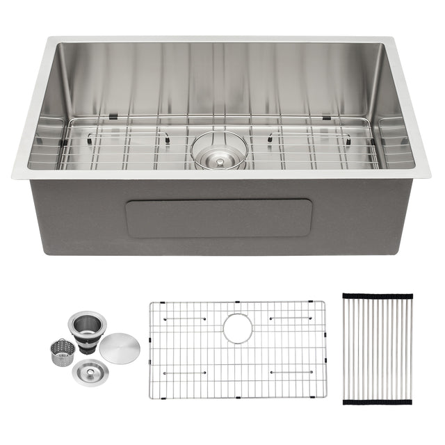 32 Inch Undermount Sink - 32”x19”x10” Undermount Stainless Steel Kitchen Sink 16 Gauge 10 Inch Deep Single Bowl Kitchen Sink Basin