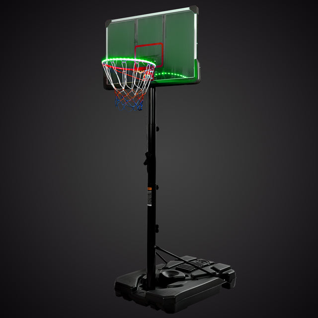 Portable Basketball Hoop Basketball System 6.6-10ft Height Adjustment for Youth Adults LED Basketball Hoop Lights, Colorful lights, Waterproof,Super Bright to Play at Night Outdoors,Good Gift for Kids