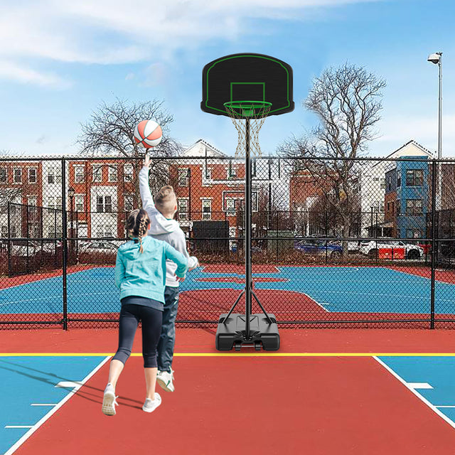 BASKETBALL SETS WITH WHEELS,BOARD,FIELD ROPE,INCLUDING TWO BASKETBALL SETS,BACKBOARD SYSTEM STAND HEIGHT ADJUSTABLE 60INCH-78INCH