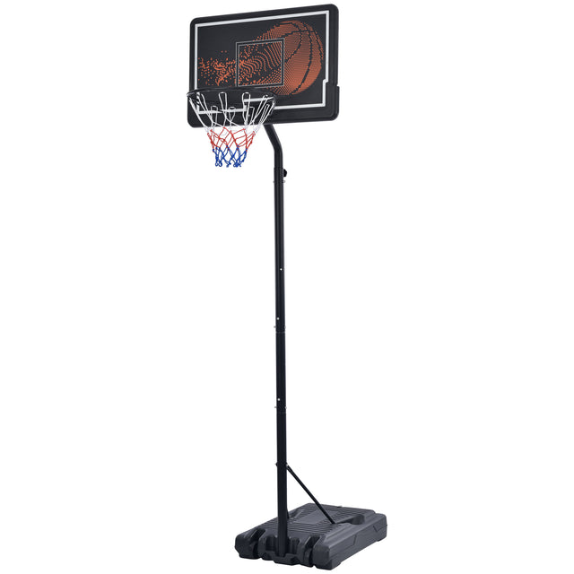 Portable Basketball Hoop & Goal, Outdoor Basketball System with 8.5-10ft Height Adjustment in 35'' Backboard for Youth