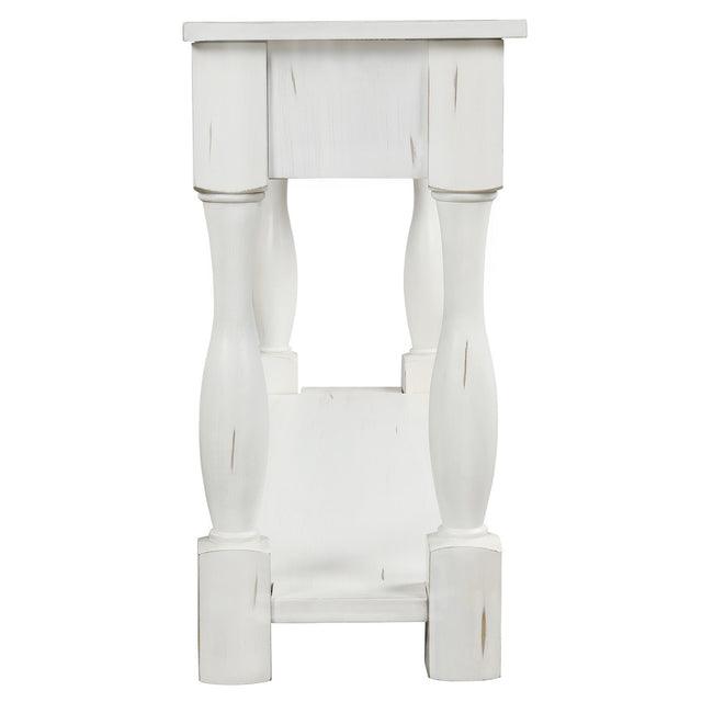 TREXM Console Table 64" Long Sofa Table Easy Assembly with Drawers and Shelf for Entryway, Hallway, Living Room (Antique White)