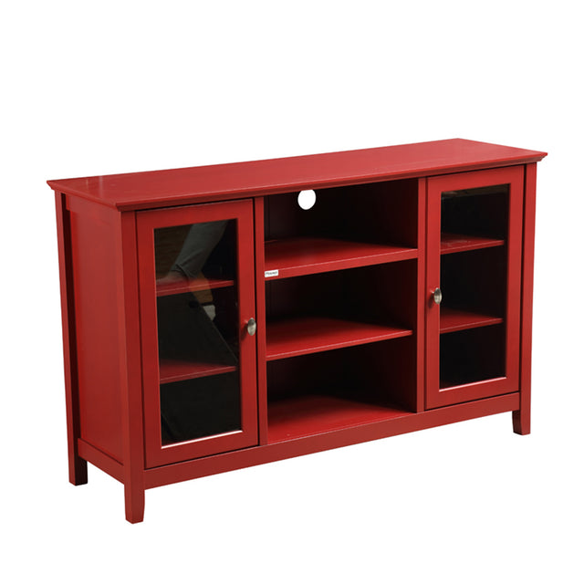 52"Wood TV Stand Console Red