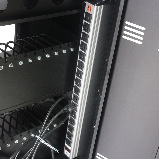 Mobile Charging Cart and Cabinet for Tablets Laptops 30-Device With Combination Lock(Black))