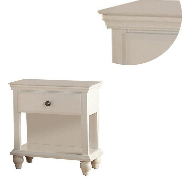 Lyndon Nightstand With One Drawer And Shelf In White Finish