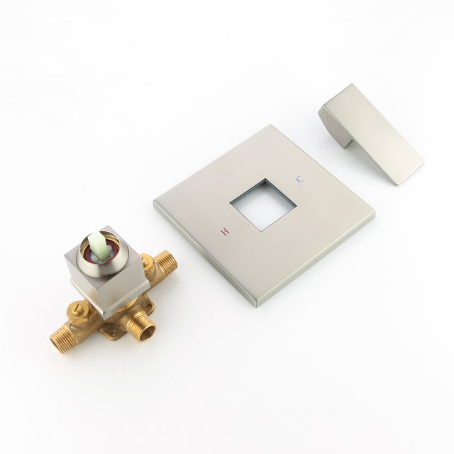 10 Inch Rain Shower Head System Shower Combo Set Bathroom Wall Mount Mixer Shower Faucet Rough-In Valve and Shower Arm Included