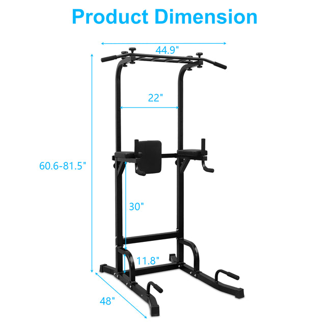 Power Tower Dip Station Pull Up Bar Exercise Tower for Home Gym Strength Training Workout Equipment
