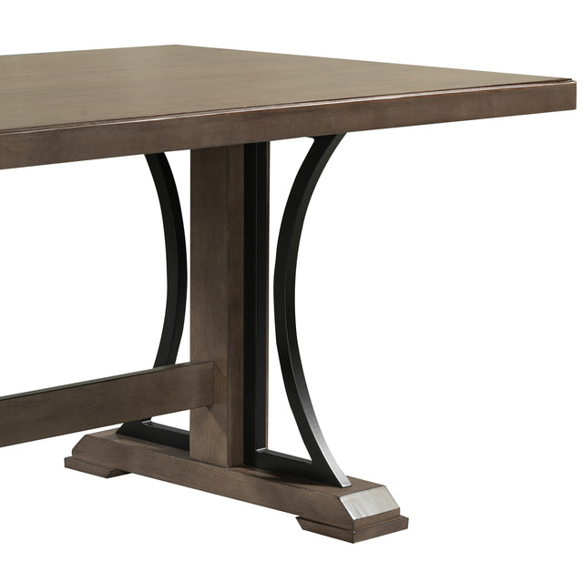 TREXM Retro Style Dining Table 78” Wood Rectangular Table, Seats up to 8 (Natural Walnut)