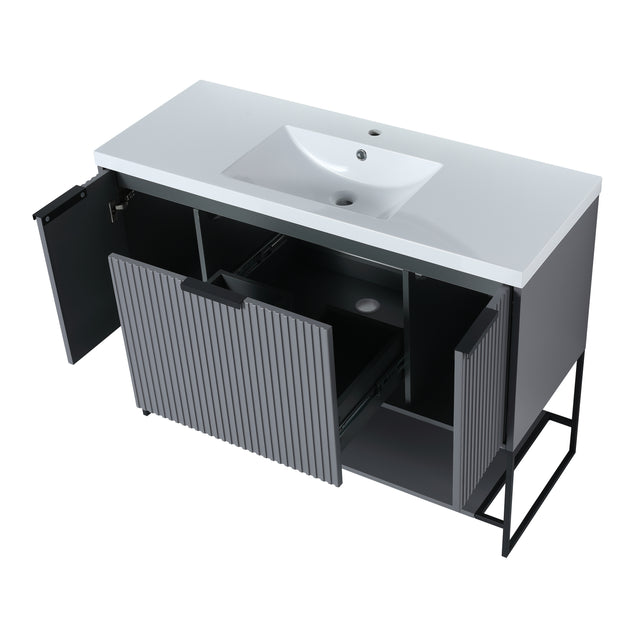 48 Inch Freestanding Bathroom Vanity With Resin Basin,48x18-BVA01148RG