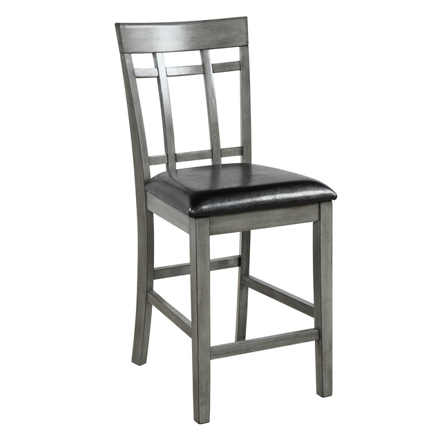 TOPMAX Brand 5 Piece Vintage Rectangular Counter Height Bar Table with 4 chairs, Wood Dining Table and Chair Set for Dining Room, Pub and Bistro, Antique Graywash