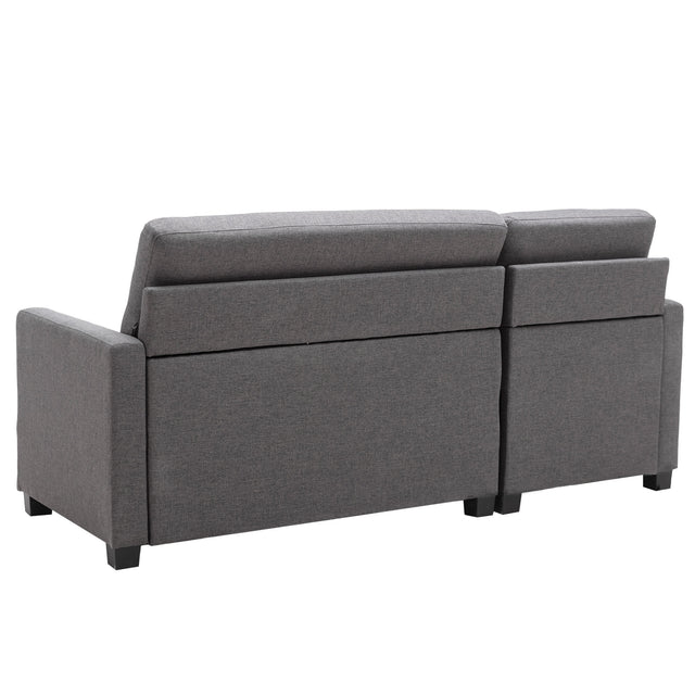 78.3" Convertible Sleeper Sofa Bed,Linen Pull Out Couch with Storage Chaise,Sleeper Counch with Memory Foam Mattress for Small Space Living Room Bedroom Office,Gray