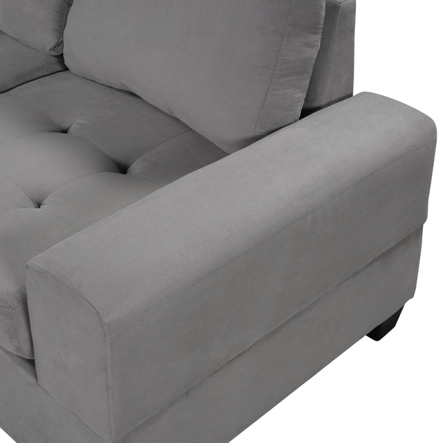 Orisfur. Modern Sectional Sofa with Reversible Chaise, L Shaped Couch Set with Storage Ottoman and Two Cup Holders for Living Room