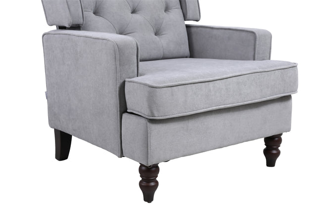 COOLMORE living room Comfortable rocking chair accent chair with light grey fabric