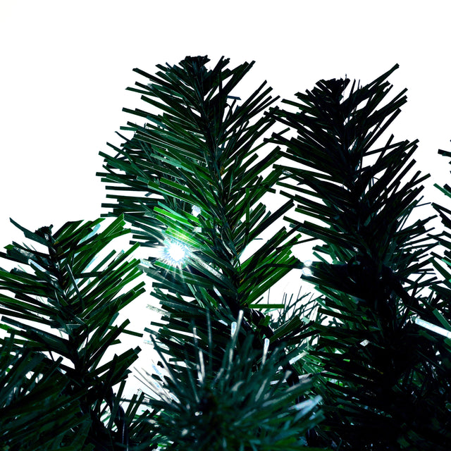 6FT Hinged Fraser Fir Artificial Fir Bent Top Christmas Tree, Xmas Tree Bendable Santa Hat Style Christmas Tree Holiday Decoration, 1250 Lush Branch Tips, 300 LED Lights X-mas