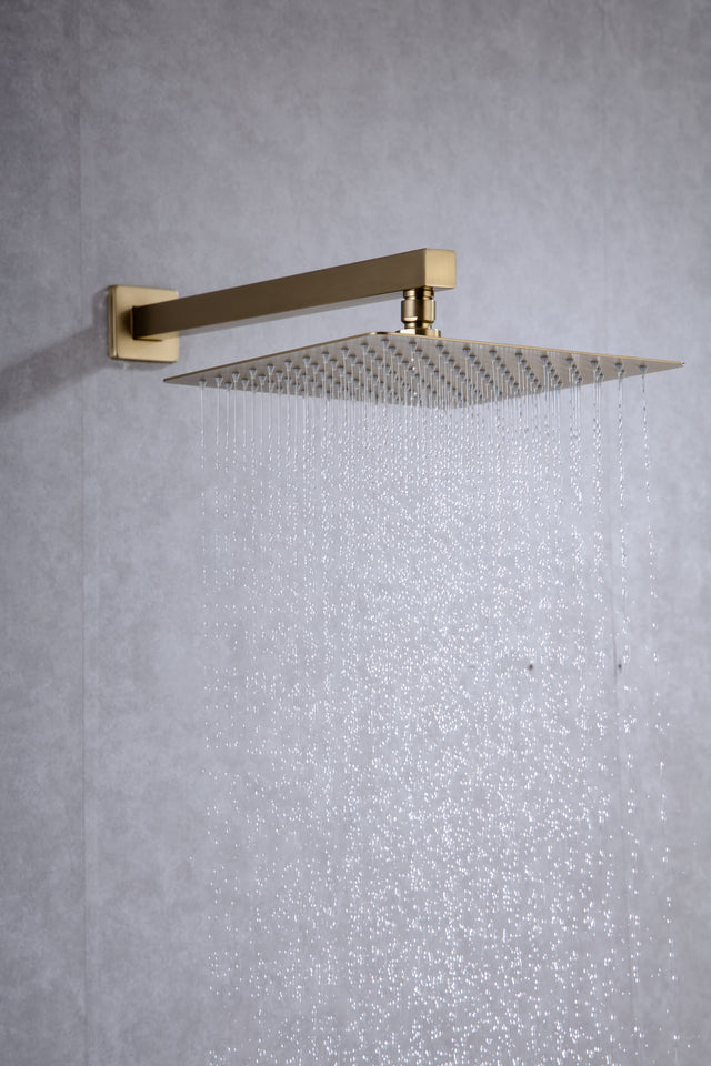 10 Inch Rain Shower Head System Shower Combo Set Bathroom Wall Mount Mixer Shower Faucet Rough-In Valve and Shower Arm Included