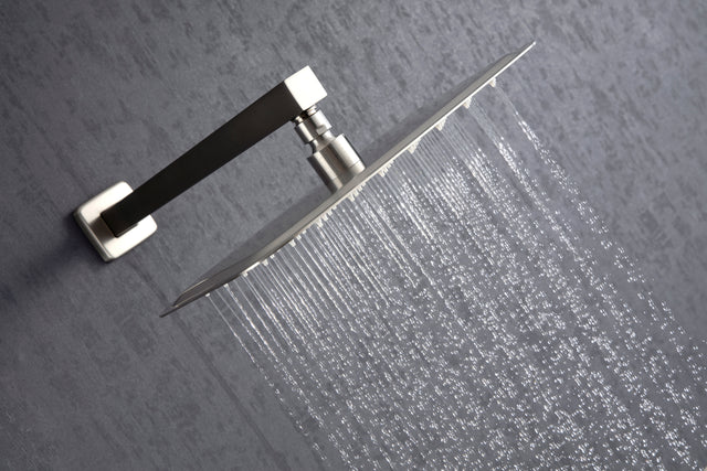Shower Faucet Set Shower System with 12 Inch Rain Shower Head and Handheld, Bathroom Shower Combo Set Wall Mounted System Rough-in Valve Body and Trim Included.