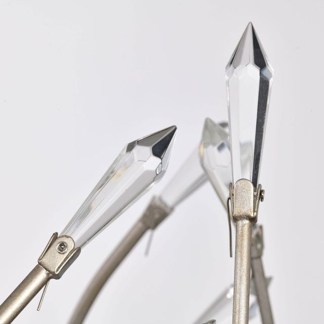 Transitional Crystal Chandelier Ceiling Light 5 lights ,silver Pendant light Fixture for dining room, kitchen island, office, hotel, living room,Dimmable,UL listed,36W * 13L *46H