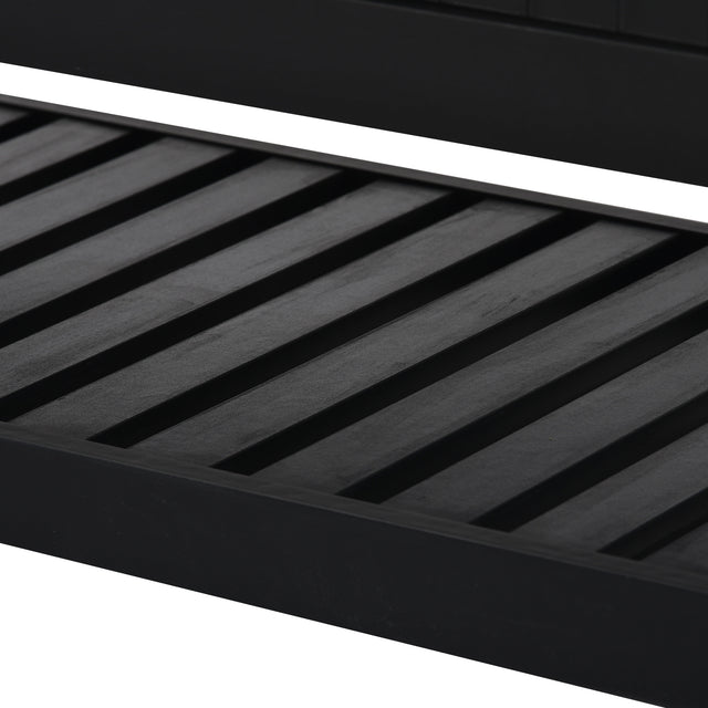 U-Can Hall Tree with 4 Hooks and Hinged Lid, Coat Hanger, Entryway Bench, Storage Bench, 3-in-1 Design, 69INCH, for Entrance, Hallway (Black)