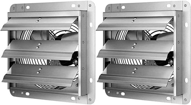 iPower 7 Inch Shutter Exhaust Fan Aluminum,High Speed,2-PACK, Silver