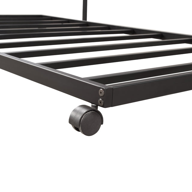【Not allowed to sell to Walmart】Twin Daybed with Trundle Multifunctional Metal Lounge Daybed Frame for Living Room Guest Room